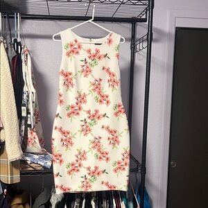 Tommy Hilfiger Floral Midi Dress - White and Pink